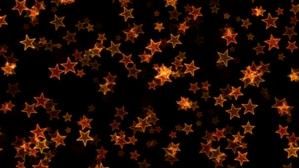 Formas Coloridas Estrelas Brilhantes Animadas Loop Fiery Red — Vídeo de Stock