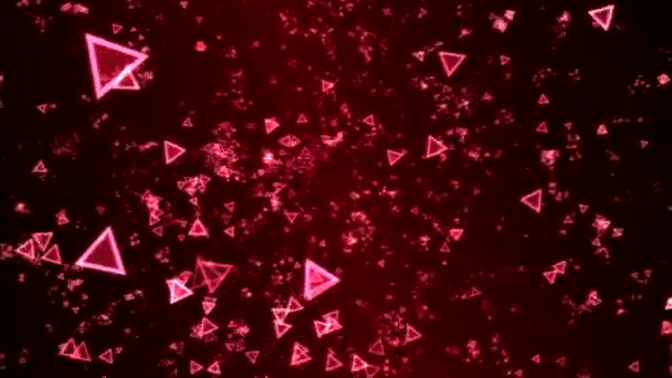 Formas Triangulares Coloridas Animação Viagem Loop Red — Vídeo de Stock