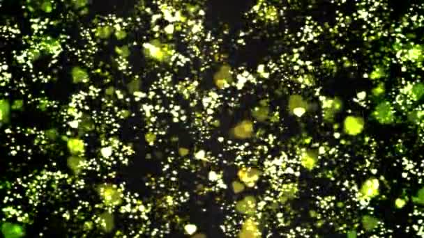 Forme Cuore Animate Colorate Veloci Luminose Loop Giallo Verde — Video Stock
