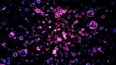 Renkli daire şekiller seyahat animasyon - döngü mor