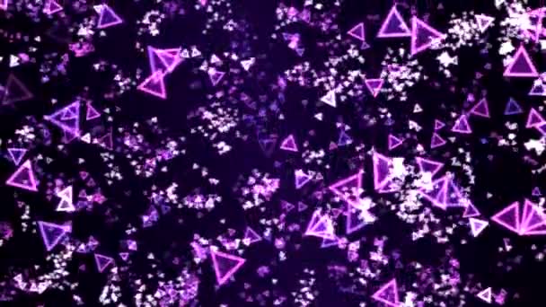 Fast Colorful Animated Triangle Shapes Loop Purple — Stock Video