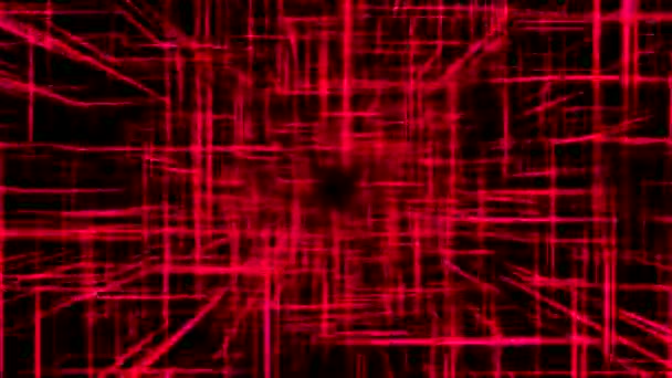 Light Laser Beam Grid Travel Animation Loop Red — Stock Video