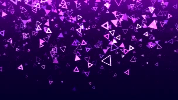 彩色下降三角形形状动画 环紫色 — 图库视频影像