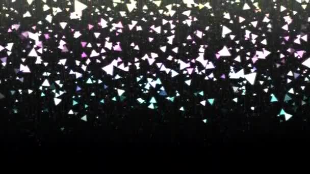 Kleurrijke Dalende Driehoek Vormen Animatie Lus Rainbow — Stockvideo