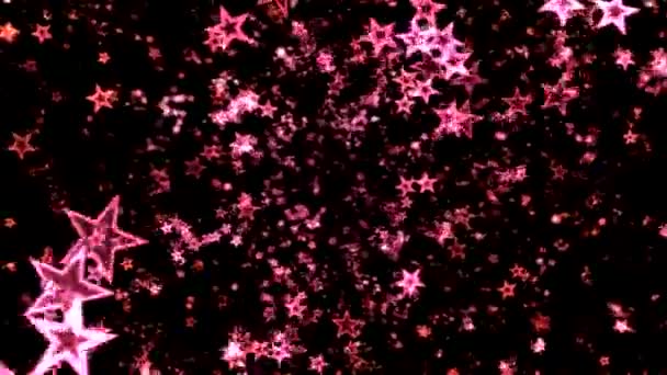 Красочные Вращающиеся Звезды Loop Red — стоковое видео