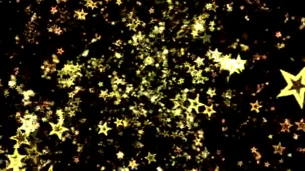 Colorful Rotating Star Shapes Travel Animation Loop Golden — Stock Video