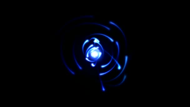 Atomic Science Rotating Particle Electron Animation Seamless Loop Blue — Stock Video