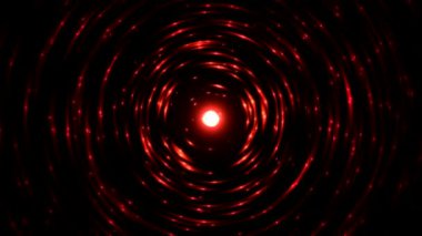 Küre animasyon - sorunsuz döngü kırmızı yayan renkli dairesel parçacık