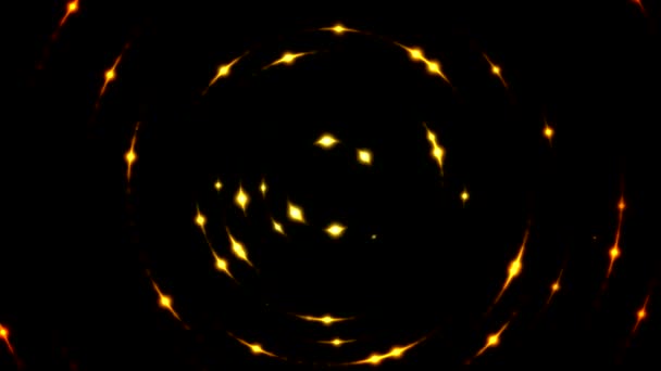Bunt Leuchtende Kreisförmige Lichter Nahtlose Schleife Golden — Stockvideo