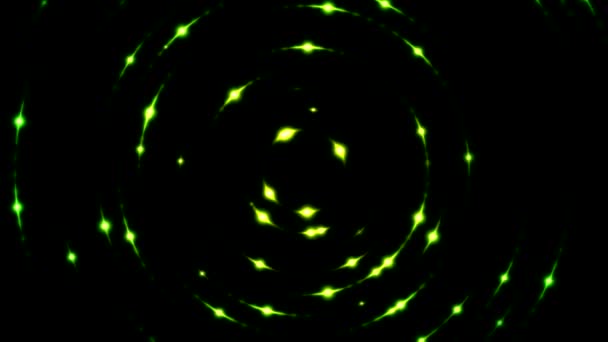 Luces Circulares Brillantes Coloridas Verde Lazo Sin Costuras — Vídeos de Stock