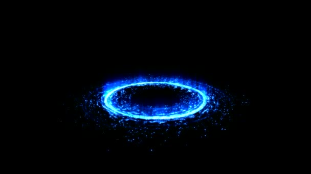 Bunt Leuchtende Magische Kreislichter Und Teilchen Nahtlose Schleife Blau — Stockvideo