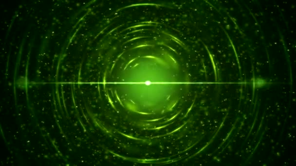 Kleurrijke Schijnt Deeltjes Uitstoten Licht Animatie Naadloze Loops Groen — Stockvideo