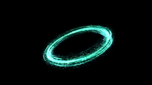 Colorful Shining Light Particles Ring Shape Seamless Loop Turquoise — Stock Video