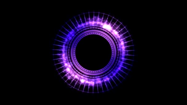 Padrão Círculo Luz Brilhante Rotativo Colorido Violeta Loop Sem Costura — Vídeo de Stock