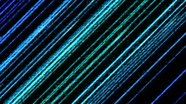Diagonale Colorato Tiro Fasci Particelle Animazione Loop Blue — Video Stock