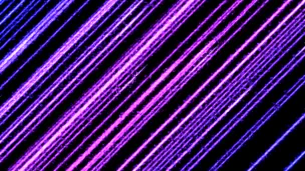 Animation Colorée Faisceaux Particules Tir Diagonale Boucle Violet — Video