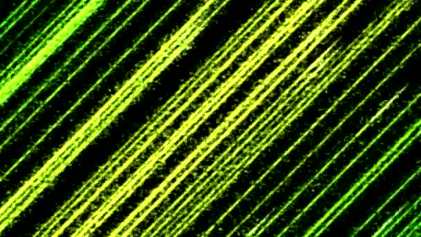 Animación Colorida Haces Partículas Disparo Diagonal Loop Yellow Green — Vídeo de stock