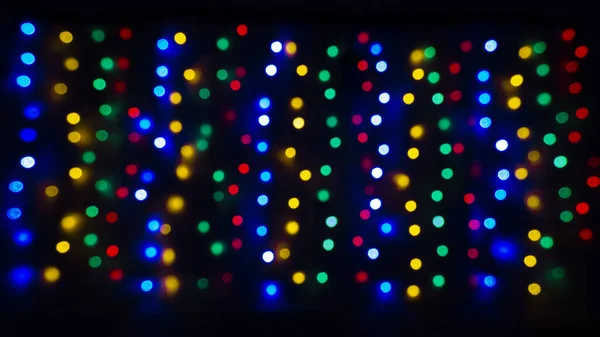 Desenfoque Luces Verticales Navidad Amarillo Rojo Verde Azul Sobre Fondo — Foto de Stock