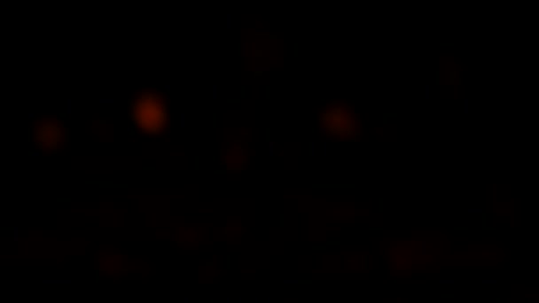 Θολή Πιρούνια Φλόγας Στο Σκοτάδι Ηλεκτρικό Τζάκι Μαύρο Φόντο Ultra — Αρχείο Βίντεο