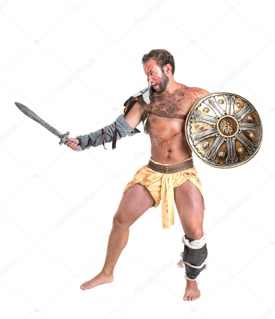 Gladiator isolated in white