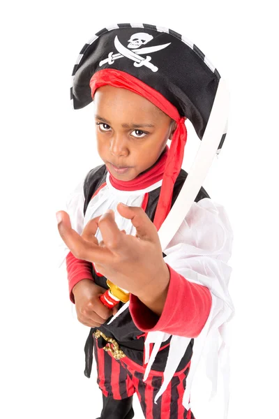 Ragazzo in costume da pirata — Foto Stock