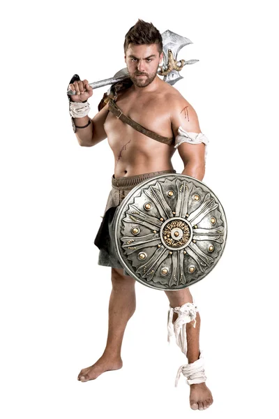 Gladiateur homme avec arme — Photo