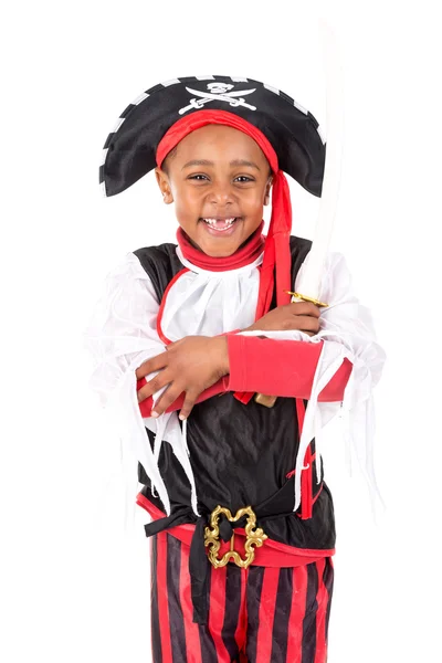 Boy v pirát kostým — Stock fotografie