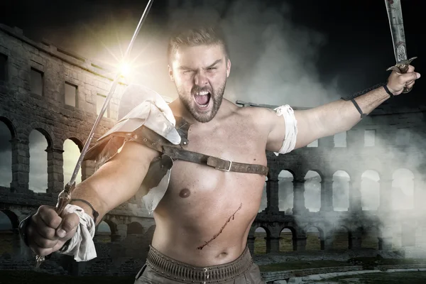 Krieger oder Gladiator — Stockfoto