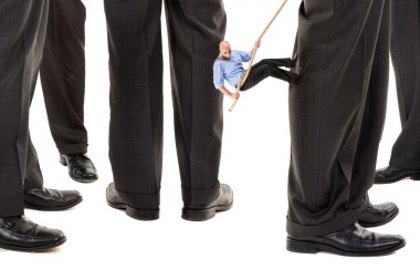 İşadamı tırmanma bacak