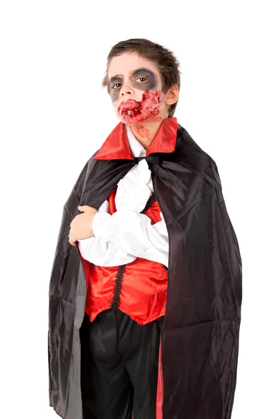 Kid i Halloween vampyr kostym — Stockfoto