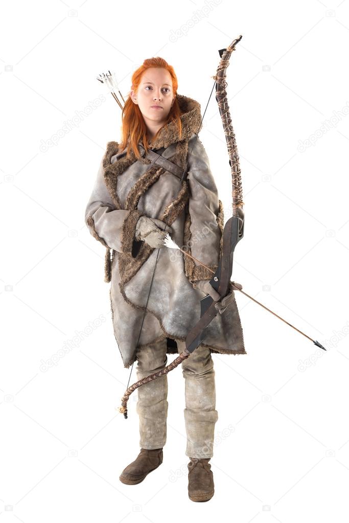 Girl archer with bow 