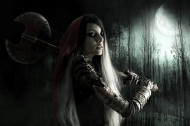 Karanlık Red Riding hood kız