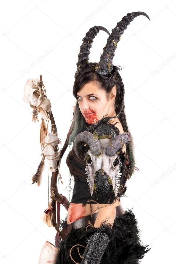 Sorceress woman with horns