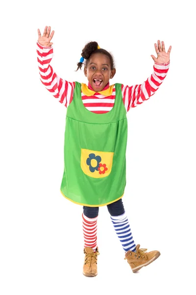 Ragazza in costume da clown — Foto Stock