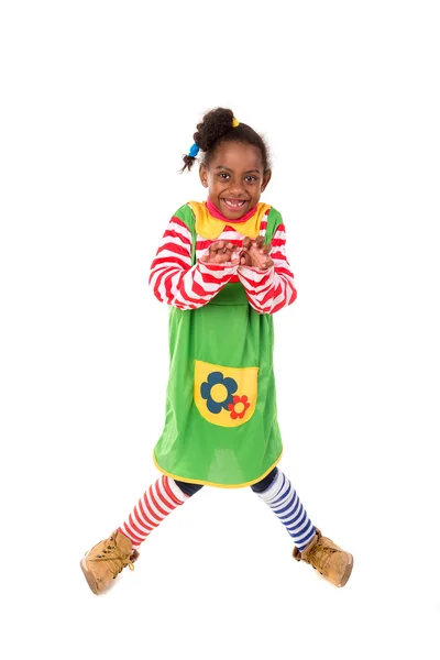 Ragazza in costume da clown — Foto Stock