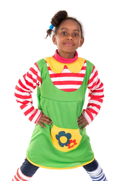 Dívka v klaunském kostýmu — Stock fotografie