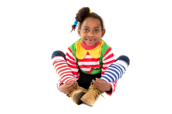 Girl in clown costume — Stock Photo, Image