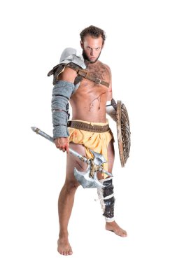 Beyaz izole gladyatör