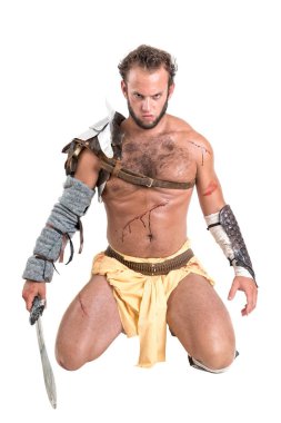 Beyaz izole gladyatör