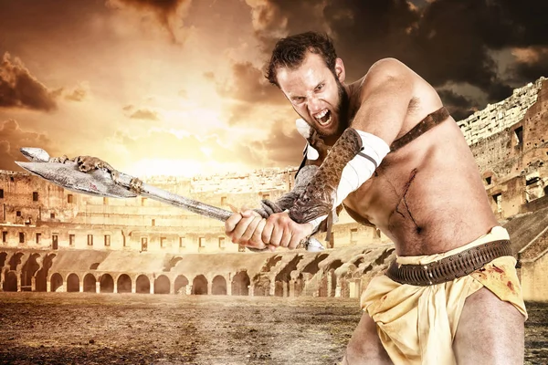 Gladiator klaar om te vechten — Stockfoto