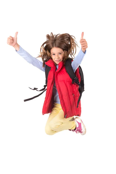 Dívka student jumping — Stock fotografie