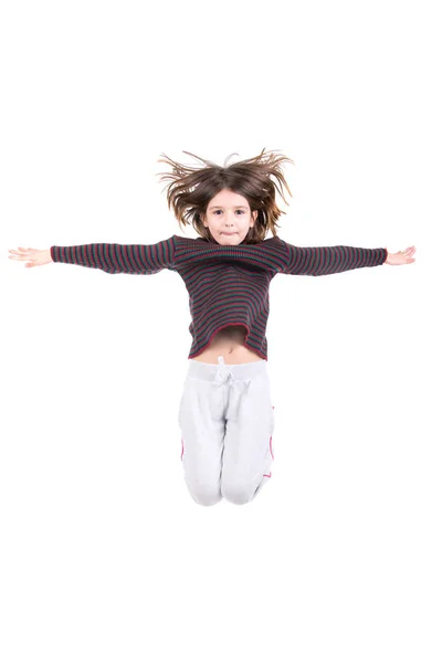 Jumping girl isolated — Stock Photo, Image