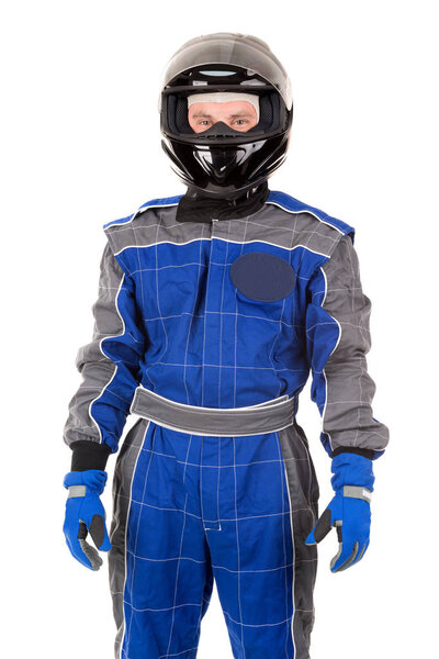 Гонщик в шлеме
