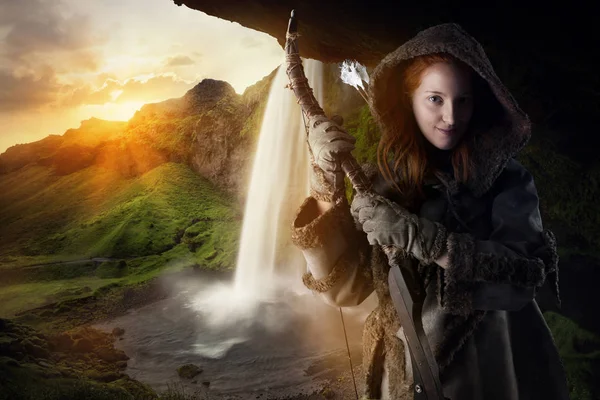 Fantasy dívka archer — Stock fotografie