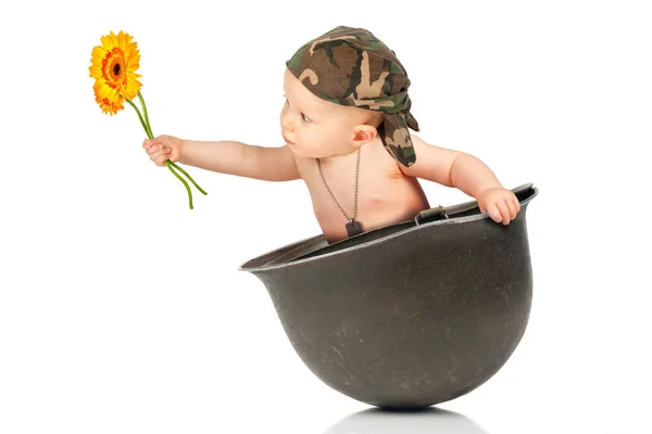 Funny baby Marine — Stockfoto