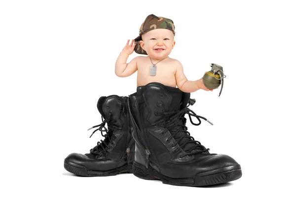 Funny baby Marine — Stockfoto