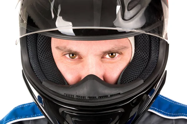 Piloto de carreras con casco —  Fotos de Stock