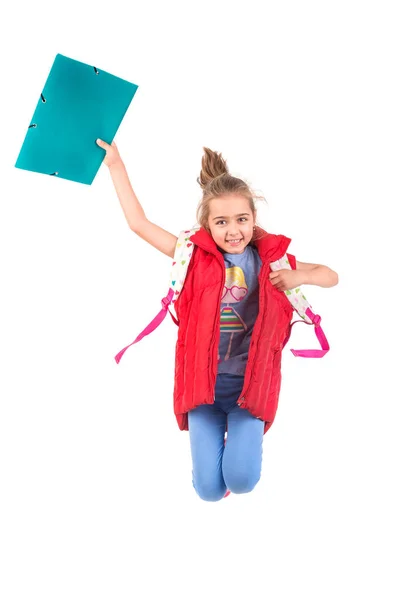 Happy young student jumping — Stock Photo, Image