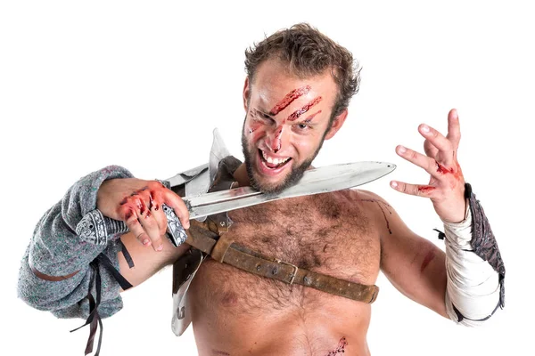 Gladiator / barbarischer Krieger — Stockfoto