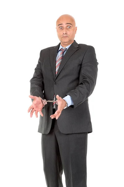 Businessman in handcuffs — Stock Photo, Image